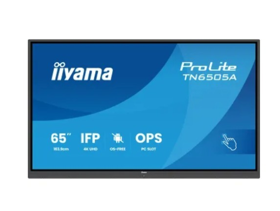 IIYAMA Monitor 65 cali TN6505A-B1AG IPS,4K,40pkt,500cd,nonOS,1200:1,5ms,    DeepContrast-IR+, 1xVGA,2xHDMI,DP,USB-C(PD65W),2xRJ45,2x20W,PiP,PbP,UCHWYT ŚCIENN - TN6505A-B1AG