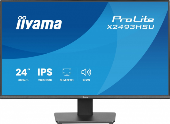 IIYAMA Monitor 24 cale X2493HSU-B1 IPS,FHD,HDMI,DP,120Hz, 1500:1, 2xUSB,    350cd, cienka ramka z 4 stron  - X2493HSU-B1