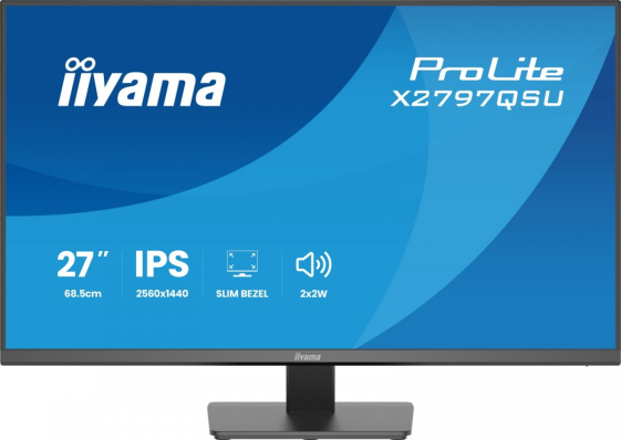 IIYAMA Monitor 27 cali X2797QSU-B1 IPS,QHD,HDMI,DP,350cd, 75Hz, 4x USB, bezramkowy - X2797QSU-B1