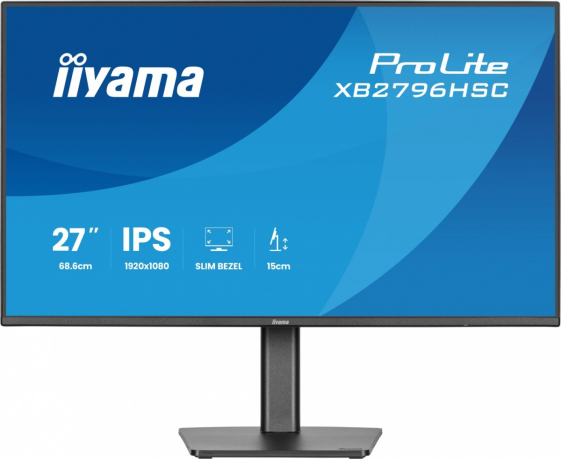 IIYAMA Monitor 27 cali XB2796HSC-B1   IPS,FHD,HDMI,USB-C (PD 65W),144Hz,    1xUSB 3.2 , 1xUSB-C, 2x2W, HAS 150/PIVOT/obrót stopy 360st - XB2796HSC-B1