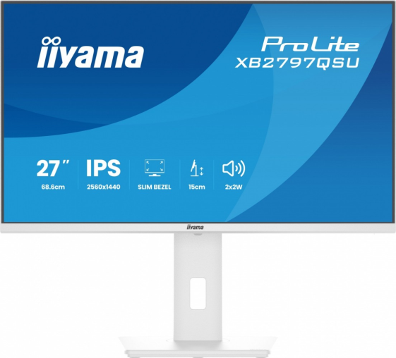 IIYAMA Monitor 27 cali XB2797QSU-W1 IPS, QHD, 2xHDMI, DP, 350cd, 75Hz, 1000:1, USB HUB x4 - XB2797QSU-W1