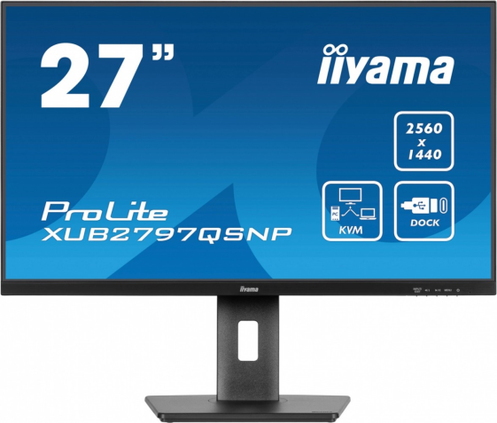 IIYAMA Monitor 27 cali XUB2797QSNP-B1,IPS,QHD,USB-c Dock,KVM,HDMI  - XUB2797QSNP-B1