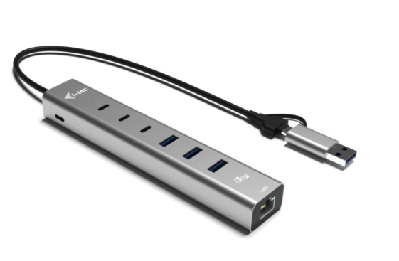 I-TEC Hub USB-C/USB-A Metal Hub 6 port 3xUSBc/3xUSBa  - CAHUBMETAL6LANPD