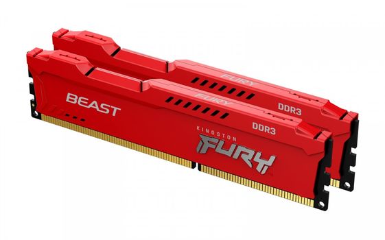 KINGSTON Pamięć DDR3 Fury Beast 8GB (2*4GB)/1600 CL10 czerwona - KF316C10BRK2/8