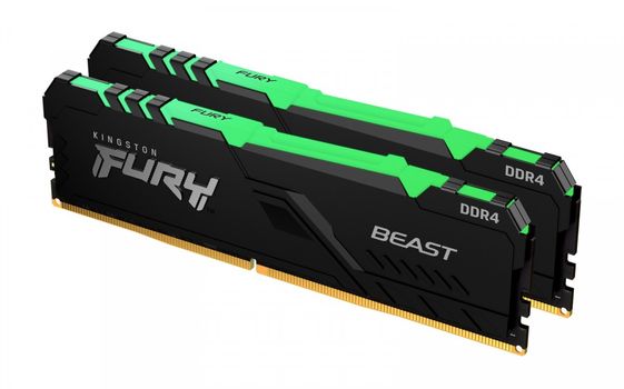 KINGSTON Pamięć DDR4 FURY Beast RGB 16GB(2*8GB)/2666 CL16 - KF426C16BBAK2/16