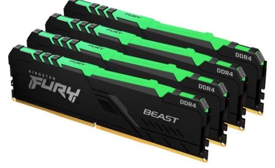 KINGSTON Pamięć DDR4 Fury Beast RGB 64GB (4*16GB)/3200 CL16 - KF432C16BBAK4/64