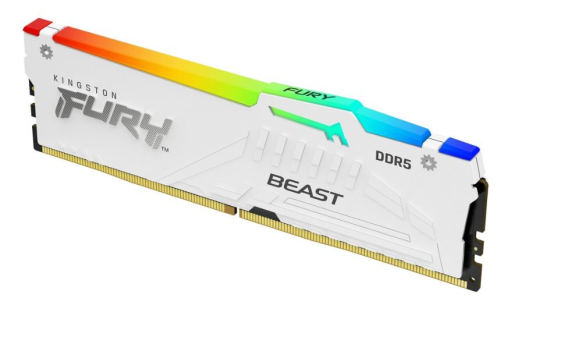 KINGSTON Pamięć DDR5 Fury Beast RGB  32GB(1*32GB)/5600  CL36 Biała - KF556C36BWEA-32