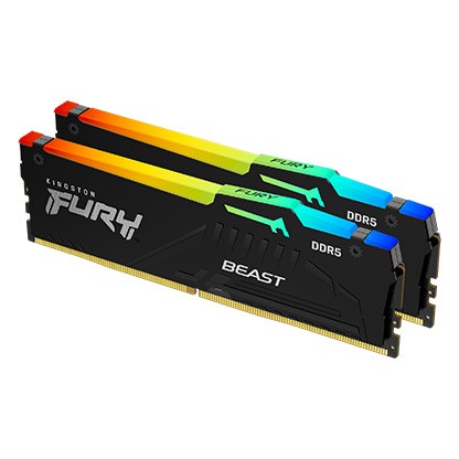 KINGSTON Pamięć DDR5 Fury Beast RGB 32GB(2*16GB)/6400 CL32 EXPO czarna - KF564C32BBEAK2-32