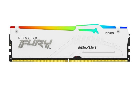 KINGSTON Pamięć DDR5 Fury Beast RGB 16GB(1*16GB)/6400 CL32 XMP biała - KF564C32BWA-16