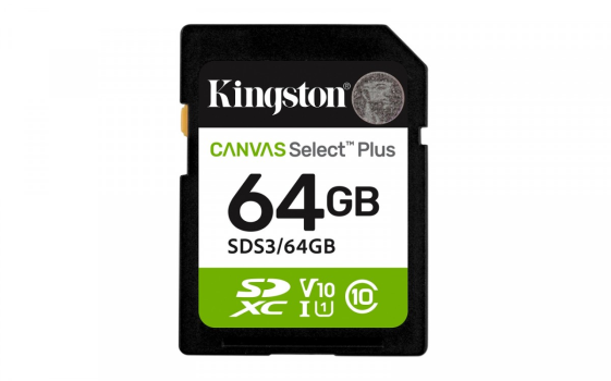 KINGSTON Karta pamięci SD 64GB Canvas Select Plus Gen3 100MB/s - SDS3/64GB
