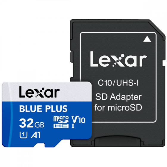 LEXAR Karta pamięci microSDHC 32GB C10 A1 U3 V10 100MB/s Blue Plus - LMSBLPL032G-BNANG