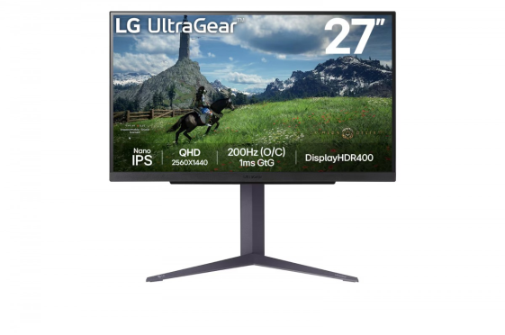 LG Monitor 27 cali 27GS85Q-B QHD UltraGear 100Hz, 1ms, 400cd, HDMI, DP, USB, Pivot, HAS - 27GS85Q-B