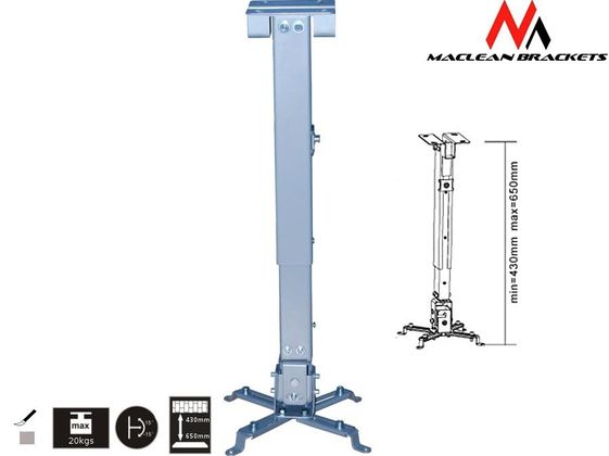 MACLEAN MC-581S sufitowy uchwyt do projektora 43-65 cm 20kg - MC-581