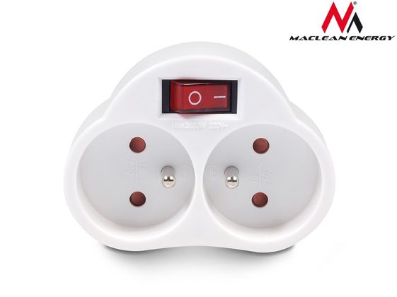 MACLEAN Gniazdko prądowe X2 z wyłącznikiem Energy MCE31 3680W - MCE31