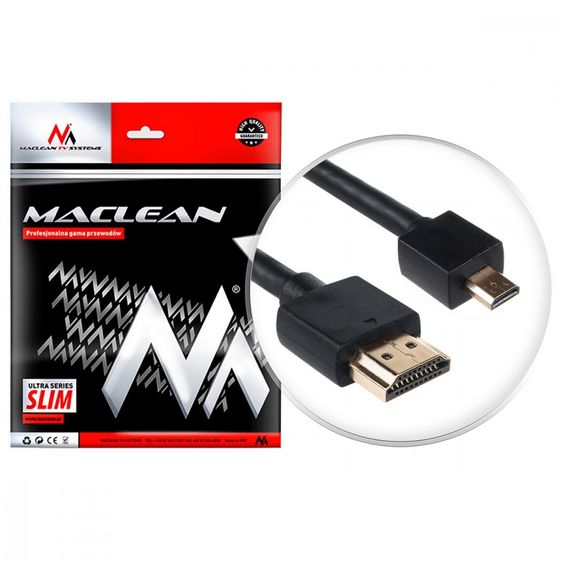 MACLEAN Przewód HDMI-microHDMI SLIM 2m MCTV-722 - MCTV-722
