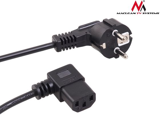 MACLEAN Kabel zasilający kątowy 3 pin 5M wtyk EU MCTV-804 - MCTV-804