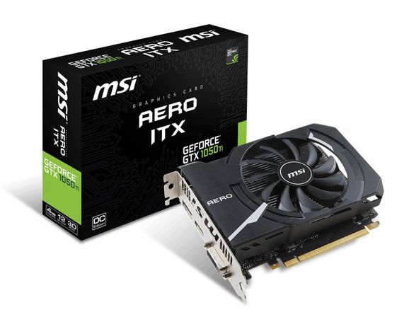 MSI GeForce GTX 1050 AERO ITX OCV1 4GB GDDR5 128BIT DVI-D/HDMI/DP - GeForce GTX 1050 Ti AERO ITX 4G OCV1