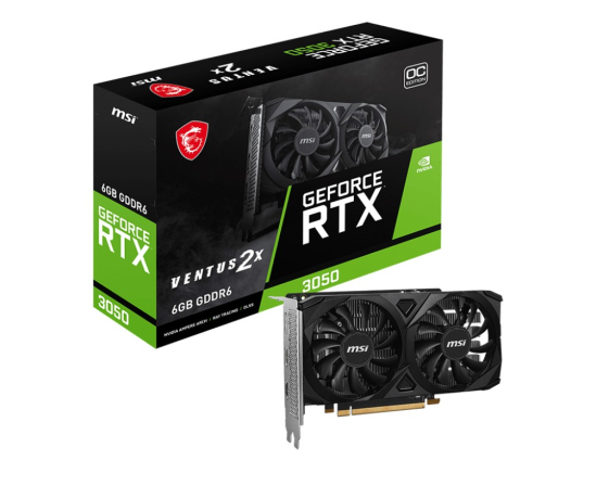 MSI Karta graficzna GeForce RTX 3050 VENTUS 2X E 6G OC - GeForce RTX 3050 VENTUS 2X E 6G OC
