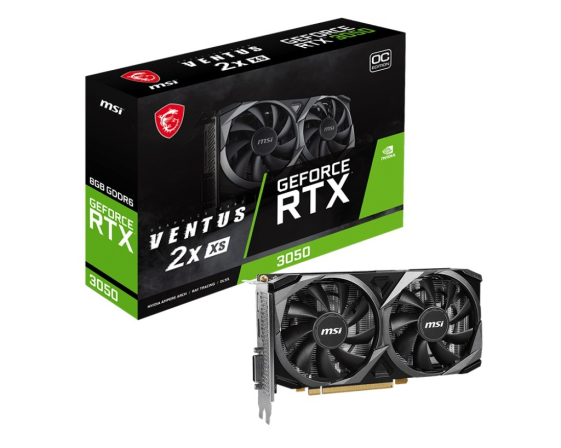MSI Karta graficzna GeForce RTX 3050 Ventus 2X XS 8G OC GDDR6 128bit HDMI - GeForce RTX 3050 VENTUS 2X XS 8G OC