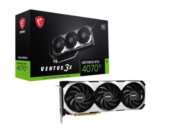 MSI Karta graficzna GeForce RTX 4070 Ti VENTUS 3X 12G OC GDDRX6 192bit 3DP/HDMI - GeForce RTX 4070 Ti VENTUS 3X 12G OC
