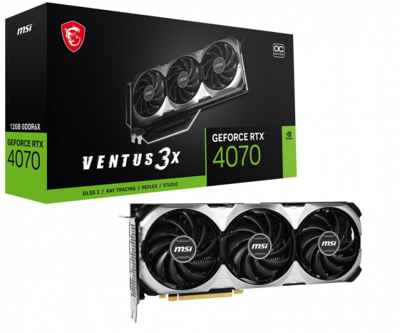 MSI Karta graficzna GeForce RTX 4070 VENTUS 3X 12G OC GDDRX6 192bit 3DP - GeForce RTX 4070 VENTUS 3X 12G OC