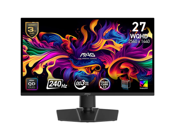MSI Monitor MAG 271QP QD-OLED X 24/26.5 cali/FLAT/QD-LED/WQHD/240Hz/Black  - MAG 271QP QD-OLED X24