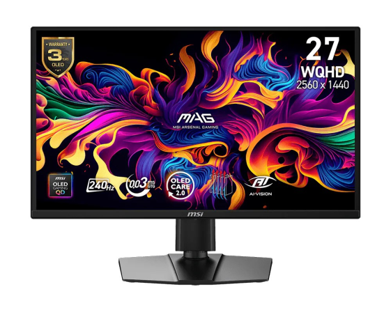 MSI Monitor 26.5 cala MAG 272QP QD-OLED X24/FLAT/240Hz/czarny - MAG 272QP QD-OLED X24