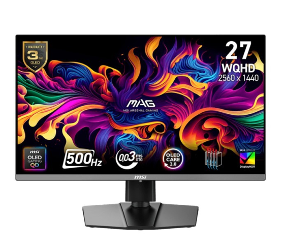 MSI Monitor MAG 272QP QD-OLED X50/26.5 cala/QD-OLED/WQHD/Flat/500Hz/Black  - MAG 272QP QD-OLED X50