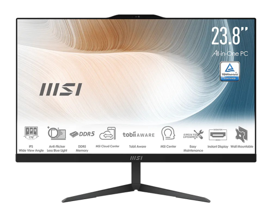 MSI Komputer All-in-One Modern AM242P 1M-2088XEU/nOS/Intel Core5 120U/16GB/512SSD/UMA/23.8/Czarny - Modern AM242P 1M-2088XEU