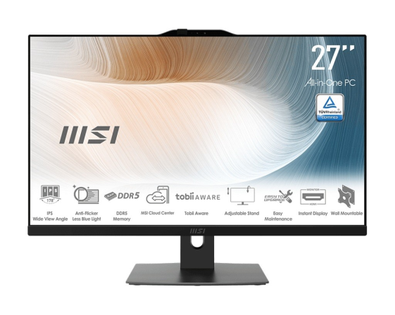 MSI Komputer All-in-One Modern AM272P 1M-1293XEU nOS/Intel Core 5 120U/16GB/512SSD/UMA/27.0/Czarny - Modern AM272P 1M-1293XEU