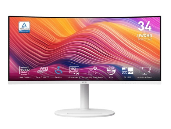 MSI Monitor Modern MD342CQPW 34 cale/LED/UWQHD/Curve/120Hz/Blackk  - Modern MD342CQPW