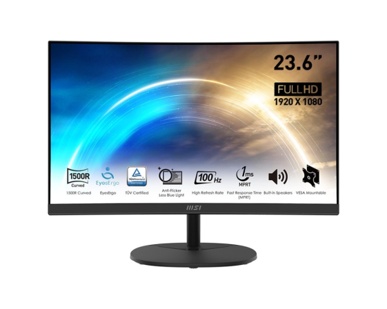 MSI Monitor 23.6 cala PRO MP2412C LED/FHD/Curved/100Hz/czarny - PRO MP2412C