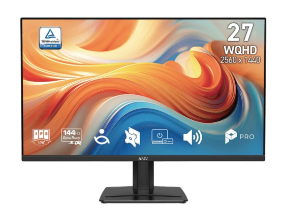 MSI Monitor PRO MP275Q E14 27 cali/LED/WQHD/Płaski/144Hz/Czarny - PRO MP275Q E14A