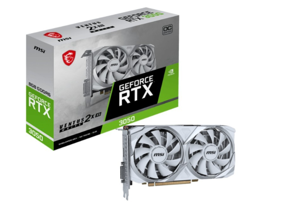 MSI Karta graficzna GeForce RTX 3050 VENTUS 2X XS 8G OC GDDR6 128bit biała - RTX 3050 VENTUS 2X XS WHITE 8G OC