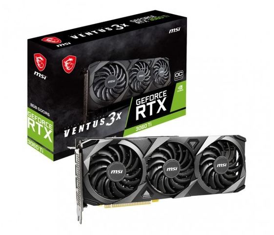 MSI Karta Graficzna RTX 3060 Ti VENTUS 3X OC LHR 8GB GDDR6X 256bit 3DP/HDMI - RTX 3060 Ti VENTUS 3X 8G OC LHR