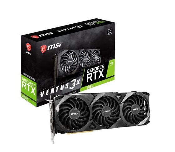 MSI Karta graficzna GeForce RTX 3080 VENTUS 3X PLUS LHR 10GB GDDR6X 320bit - RTX 3080 VENTUS 3X PLUS 10G LHR