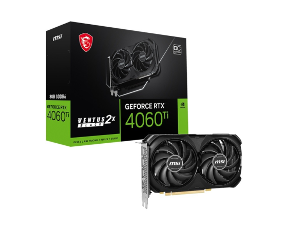 MSI Karta graficzna GeForce RTX 4060 Ti Ventus 2X Black OC 8GB GDDRX6 128bit - RTX 4060 Ti VENTUS 2X BLACK 8G OC