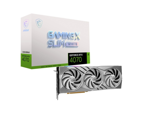 MSI Karta graficzna GeForce RTX 4070 Gaming X Slim 12G GDDRX6 192bit biała - RTX 4070 GAMING X SLIM WHITE 12G