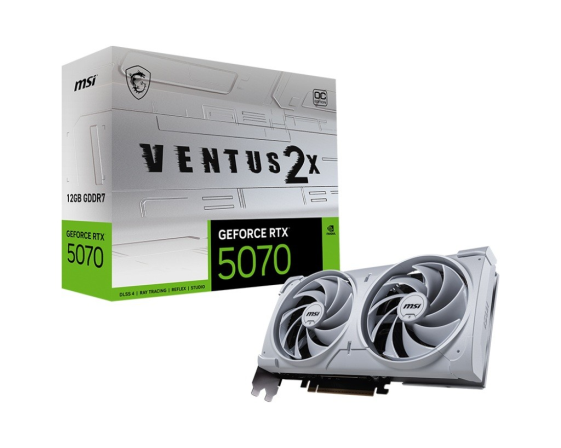 MSI Karta graficzna GeForce RTX 5070 12G VENTUS 2X OC WHITE GDDR7 192bit - RTX 5070 12G VENTUS 2X OC WHITE