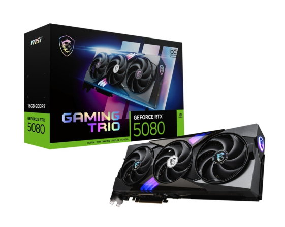 MSI Karta graficzna GeForce RTX 5080 GAMING TRIO OC 16G GDDR7 256bit 3DP/HDMI - RTX 5080 16G GAMING TRIO OC