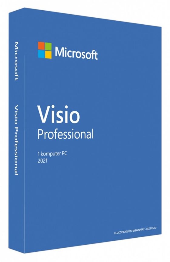MICROSOFT Visio Professional 2021 PL Win P8 Medialess Box D87-07630 - D87-07630