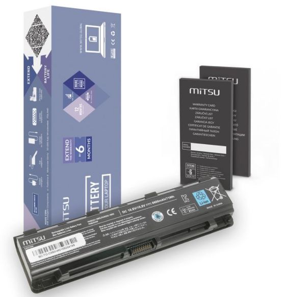 MITSU Bateria do Toshiba C850, L800, S855 6600 mAh (71 Wh) 10.8 - 11.1 Volt - 5BM360