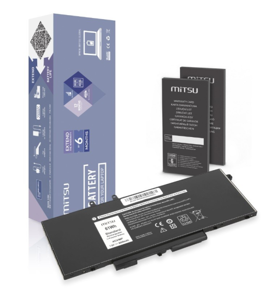 MITSU Bateria 4GVMP do Dell Latitude 5400 5500 5510 8000 mAh (61 Wh) 7.6V (7.4V) - BC/DE-5500