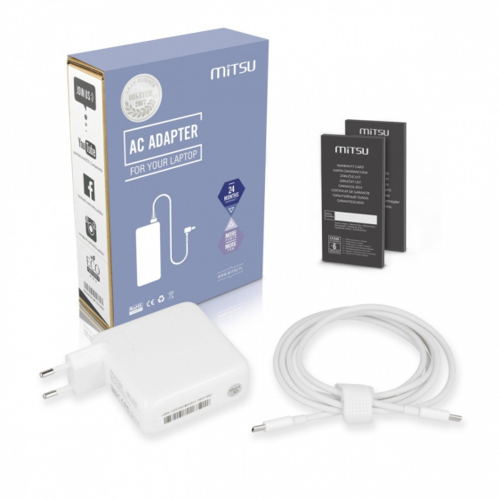 MITSU Zasilacz ładowarka do laptopa 100W USB-C 5V-9V-12V-15V/3A, 20V/5A PD - ZM/USBC100W