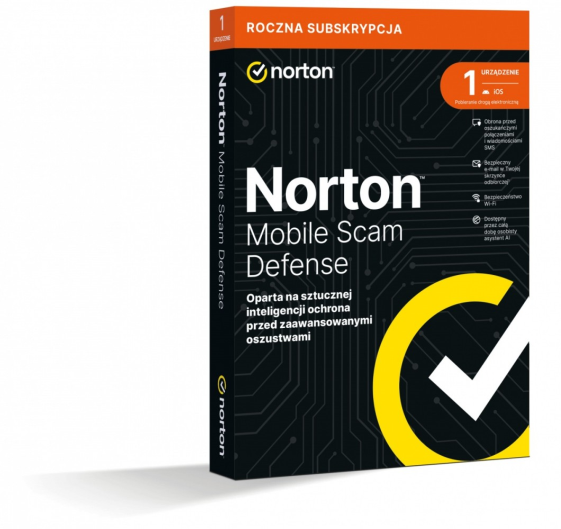 NORTON Oprogramowanie Mobile Scam Defence PL 1U 1Dvc 1Y 21488054  - 21488054