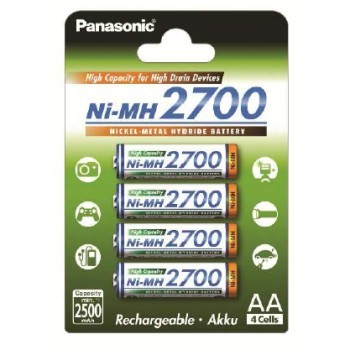 PANASONIC AKUMULATORY NI-MH 4ST 2,500 MAH HIGH CAPACITY - 154023