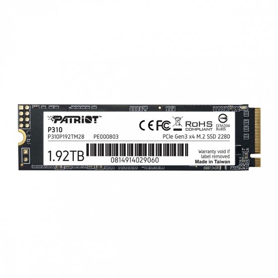 PATRIOT Dysk SSD P310 1.92TB m.2 2280 2100/1800 PCIe NVMe Gen3 x 4 - P310P192TM28