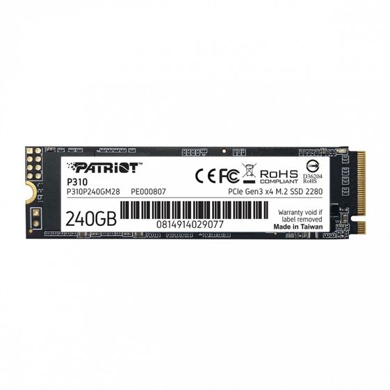 PATRIOT Dysk SSD P310 240GB M.2 2280 1700/1000 PCIe NVMe Gen3 x 4 - P310P240GM28
