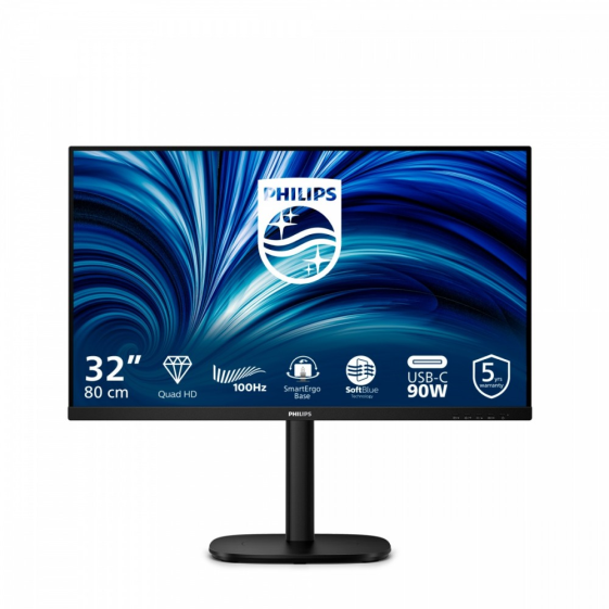 PHILIPS Monitor 31.5 cala 32B2U3601 IPS 100Hz HDMI DP RJ45 USB-C Pivot - 32B2U3601/00