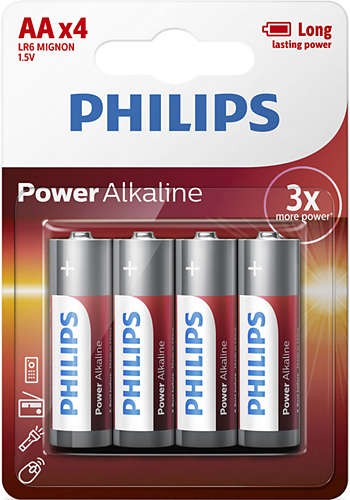 PHILIPS Baterie Power Alkaline AA 4szt. blister - Phil-LR6P4B/10